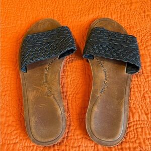 Roxy Women's Black Woven Slide Sandals sz 9